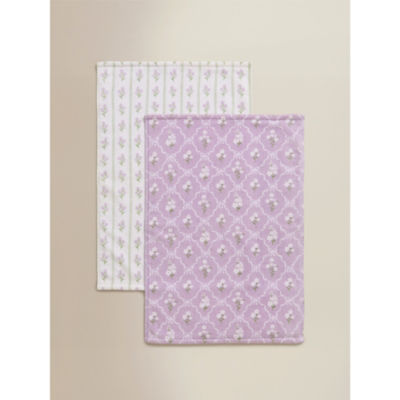 Stacey Solomon lilac ribbon floral cotton guest towels 40x60cm (British brand)
