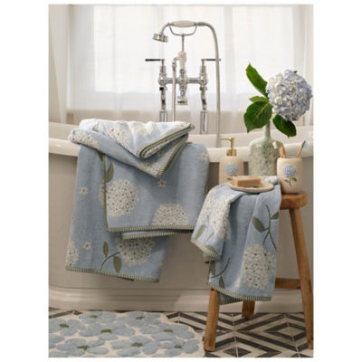 Stacey Solomon blue hydrangea cotton hand towel, UK version