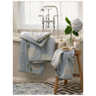 Stacey Solomon blue hydrangea bath sheet - British product