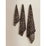 Beige leopard cotton hand towel - British product