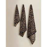 Beige leopard cotton bath towel design (British brand)