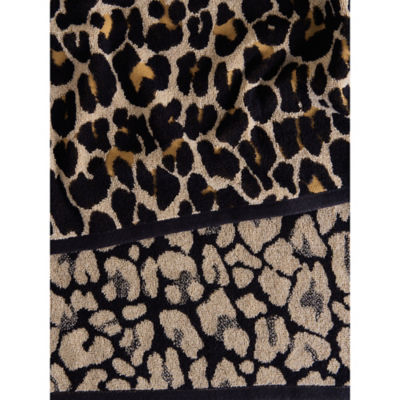 100% cotton beige leopard bath sheet, imported from the UK
