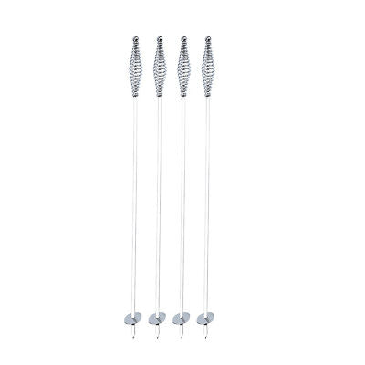 Spiral Skewers 17 inch BBQ skewers 4 pack chrome steel - British product