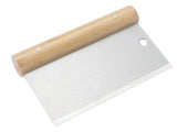 Stainless steel multi-use cutter with bamboo handle, imported from the UK