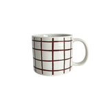 Brown check stoneware mug 12.5x9.1x8cm, UK version