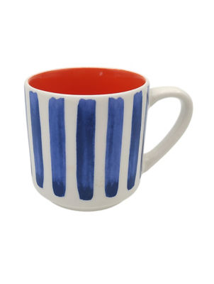 Blue Stripe stoneware mug, 11.9cm height, UK version