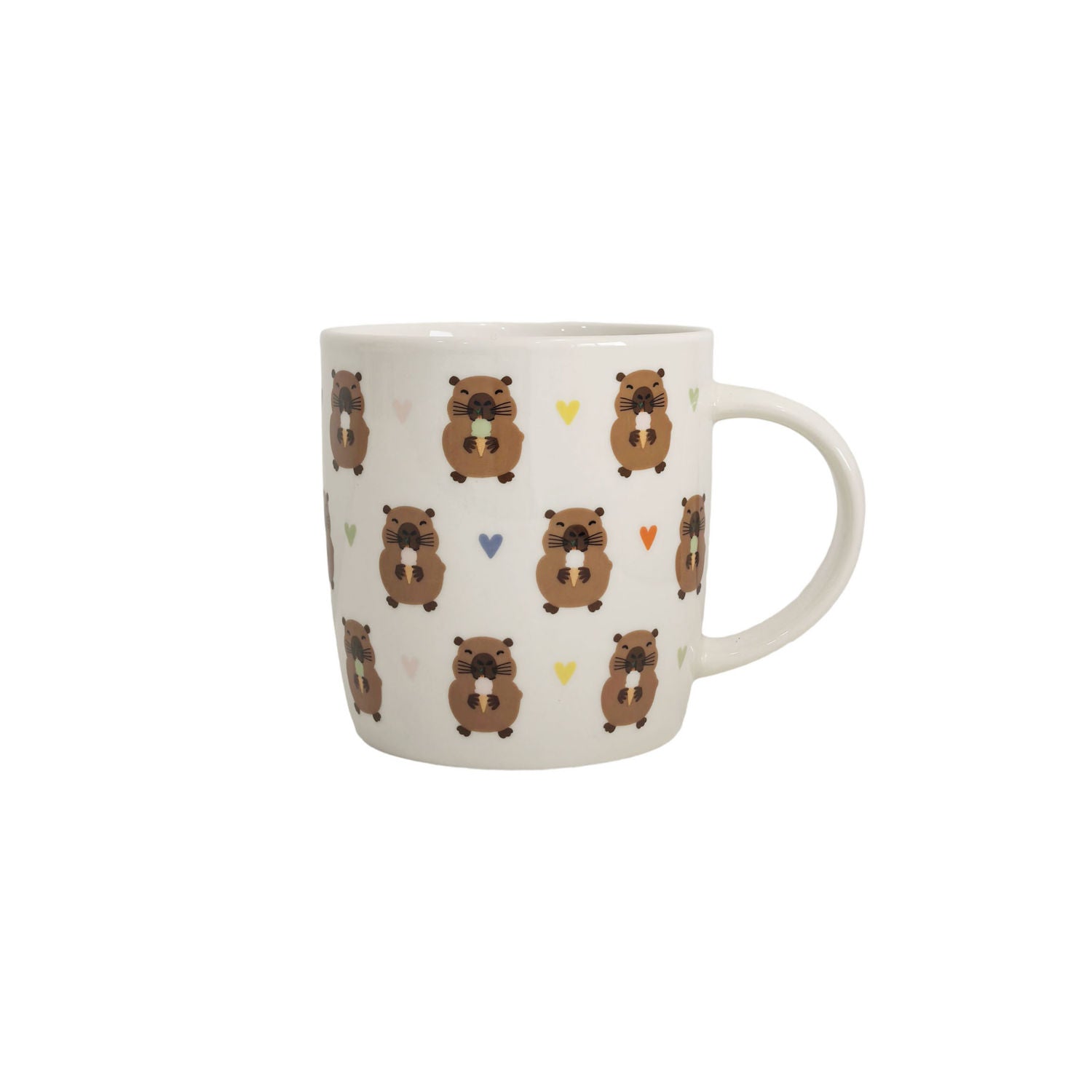 Capybara decal stoneware mug 12.5x8.8x9.2cm, UK version