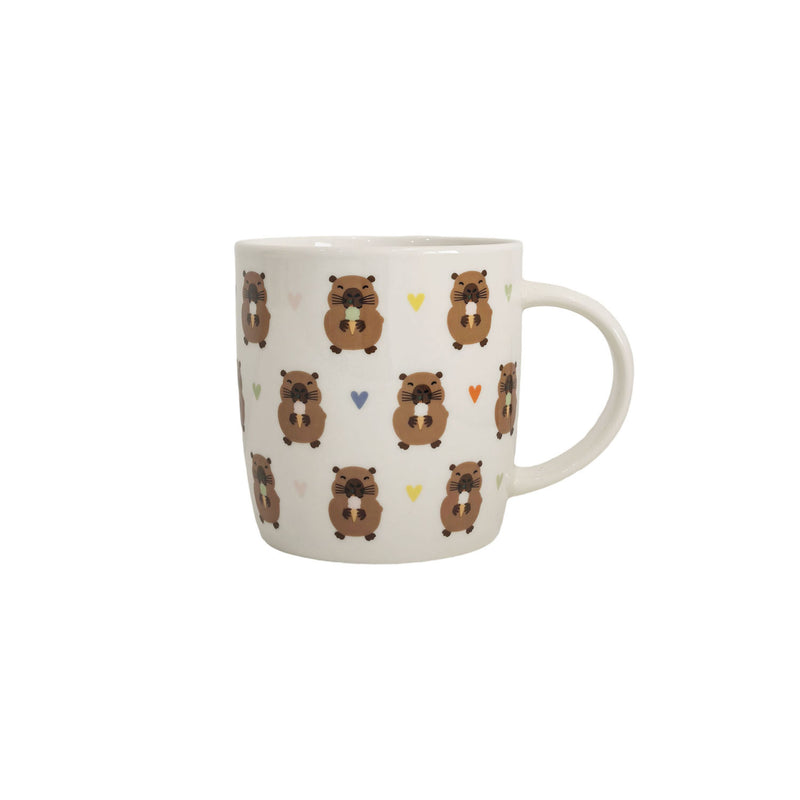 Capybara decal stoneware mug 12.5x8.8x9.2cm, UK version