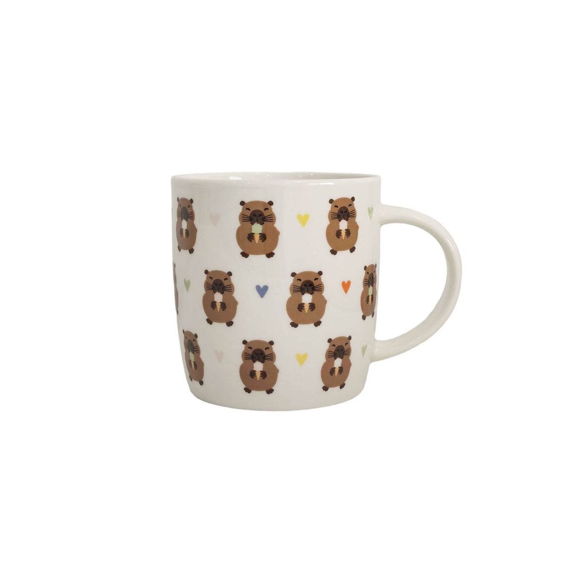 Capybara decal stoneware mug 12.5x8.8x9.2cm, UK version