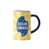 Lemonade shaped earthenware mug 12cm tall - British product