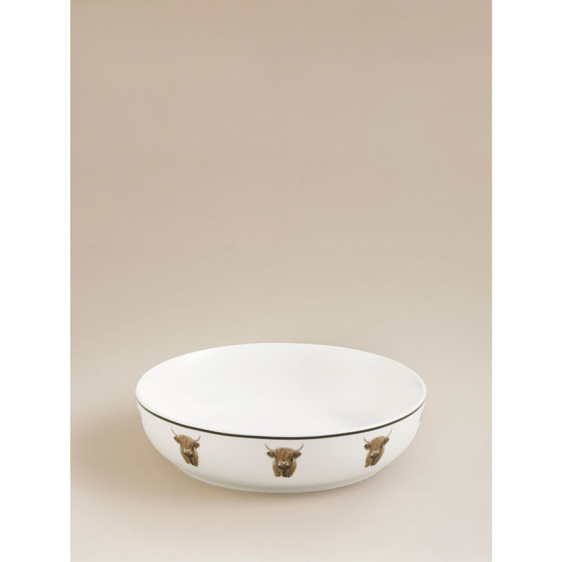 White Highland Cow pasta bowl 21.5cm, imported from the UK
