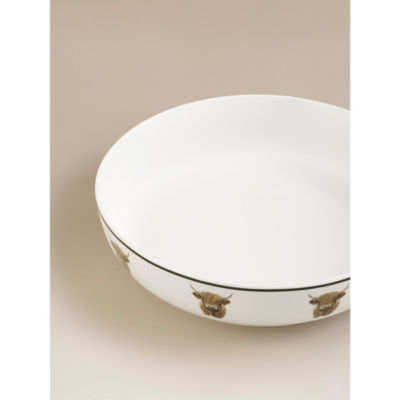 White Highland Cow pasta bowl 21.5cm, imported from the UK