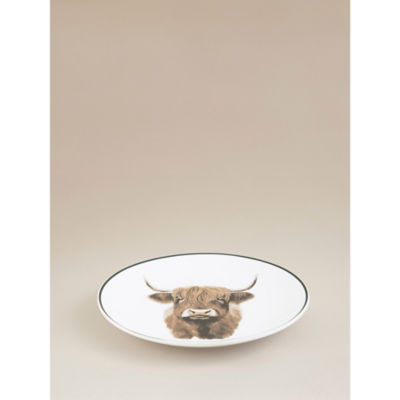 White Highland Cow porcelain dinner set 12-piece, UK version