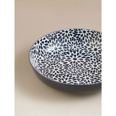 Blue and white floral porcelain pasta bowl 21.7cm, imported from the UK