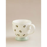 White bee footed mug, porcelain, UK version