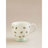 White bee footed mug, porcelain, UK version