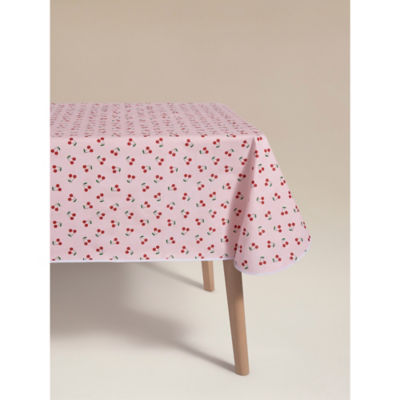 Pink cherries wipeclean tablecloth, imported from the UK