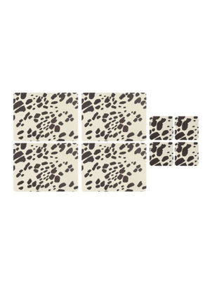 Cow print placemat and coaster set 29x21.5cm (British brand)