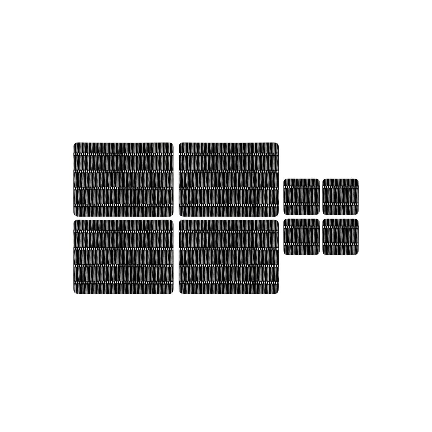 Black Dash placemat and coaster set 29cm, UK version