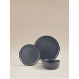 Stoneware dinner set dark grey concrete 12 piece - British product