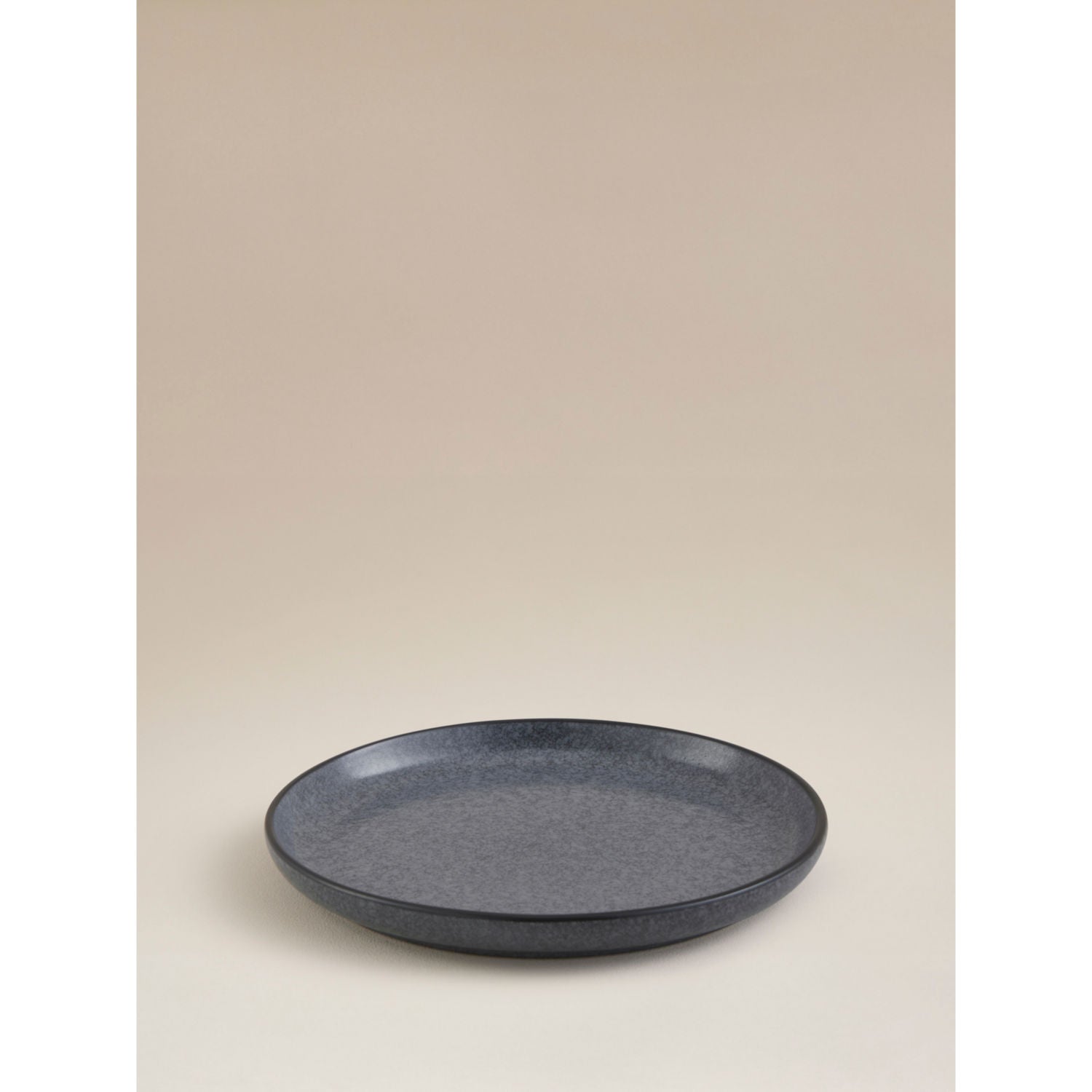Dark grey stoneware side plate for everyday dining - British product