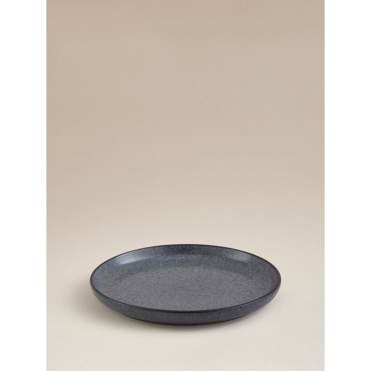 Dark grey stoneware side plate for everyday dining - British product