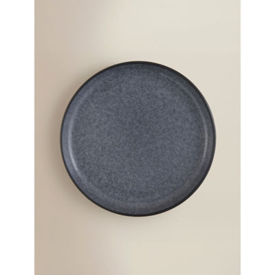 Dark grey stoneware side plate for everyday dining - British product