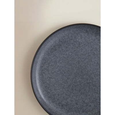 Dark grey stoneware side plate for everyday dining - British product