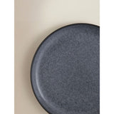 Dark grey stoneware side plate for everyday dining - British product
