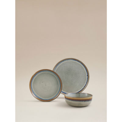 Rustic dinner set 12 piece brown reactive glaze, imported from the UK