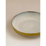 Brown rustic reactive glaze stoneware pasta bowl 21cm - British product