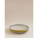 Brown rustic reactive glaze stoneware pasta bowl 21cm - British product