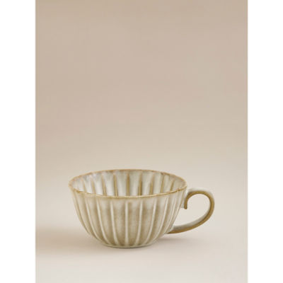 Natural reactive glaze scalloped mug 15cm, UK version