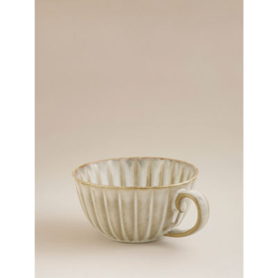 Natural reactive glaze scalloped mug 15cm, UK version
