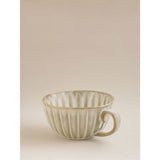 Natural reactive glaze scalloped mug 15cm, UK version