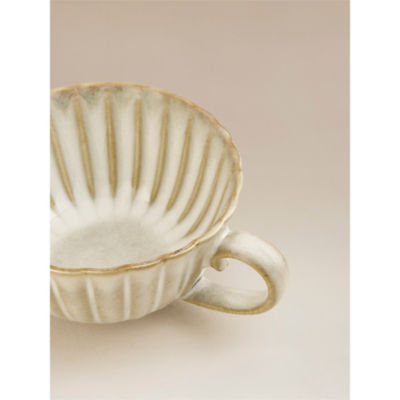 Natural reactive glaze scalloped mug 15cm, UK version