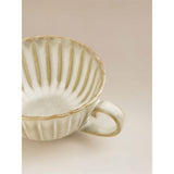 Natural reactive glaze scalloped mug 15cm, UK version