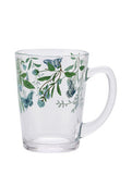 Glass tea mug with butterfly design 11cm - British product