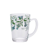 Glass tea mug with butterfly design 11cm - British product