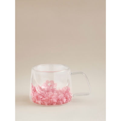 Pink floral double wall mug 15x11x8.5cm, imported from the UK