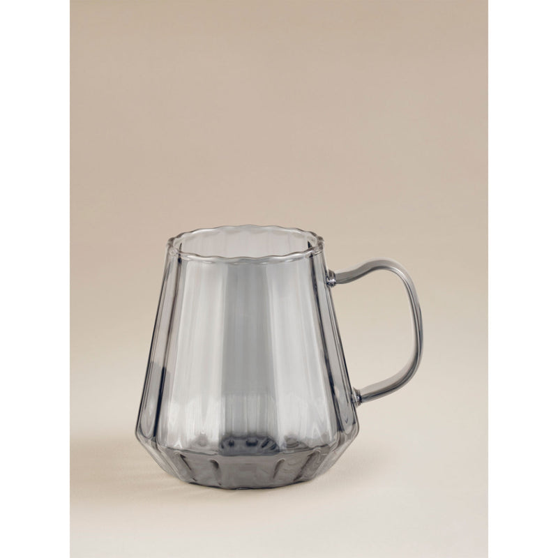 Grey angular smoked tea mug glass (British brand)