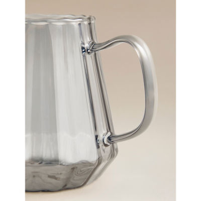 Grey angular smoked tea mug glass (British brand)