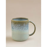Turquoise reactive glaze stoneware drinking mug, UK version