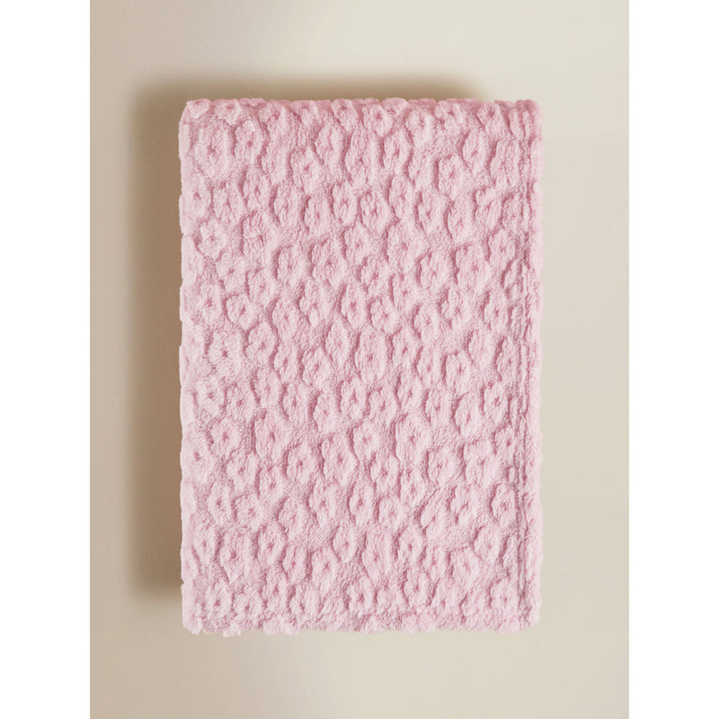 Pink floral super soft throw blanket 120x150 cm - British product