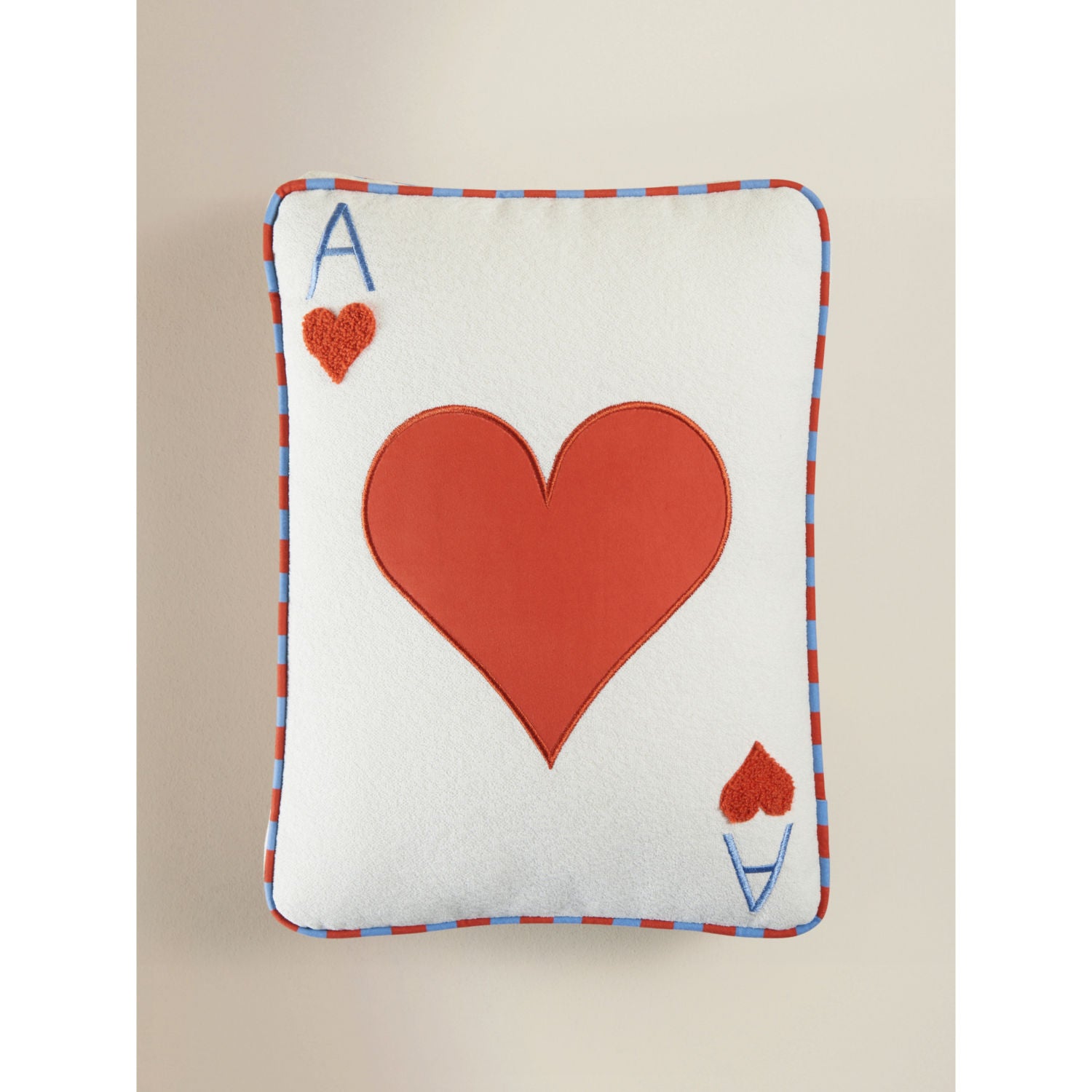 Red Heart playing card-shaped cushion 40x50 - British product