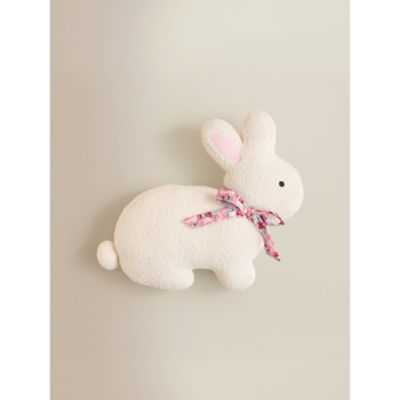 Cream bunny-shaped cushion, imported from the UK