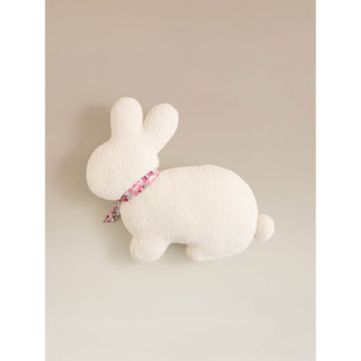 Cream bunny-shaped cushion, imported from the UK
