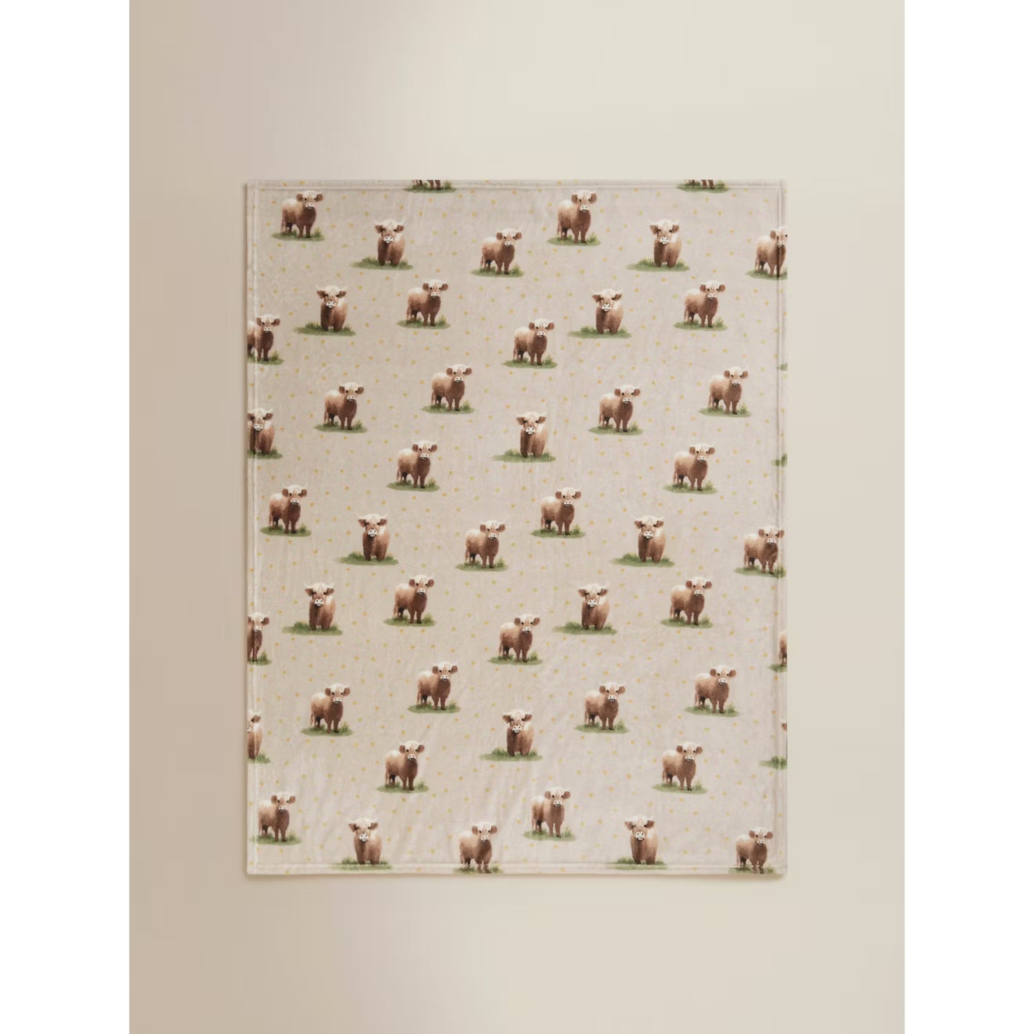 Natural Highland Cow Daisy super soft throw 120x150 (British brand)