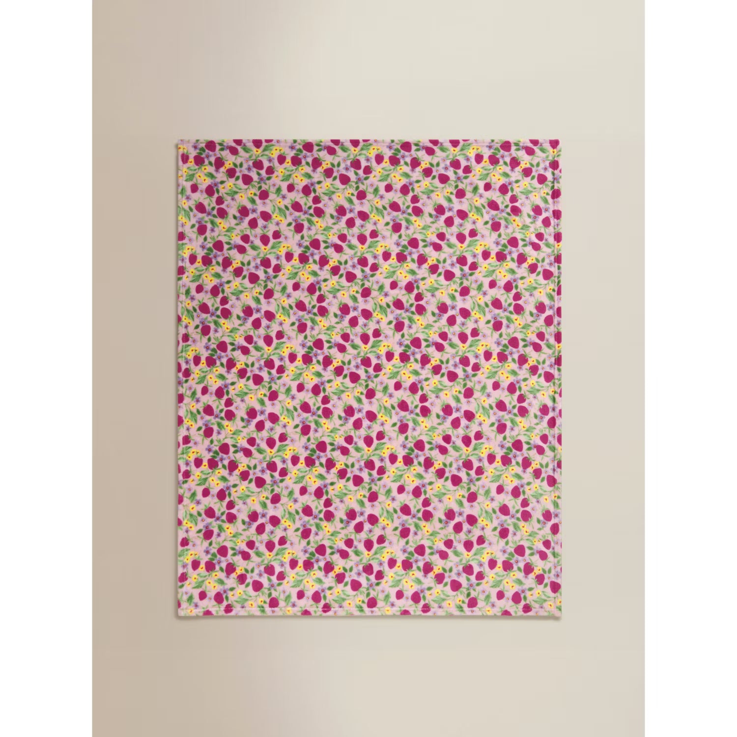 Pink strawberry super soft throw 120x150, imported from the UK