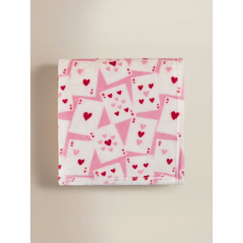 Pink playing cards super-soft throw 120x150, UK version